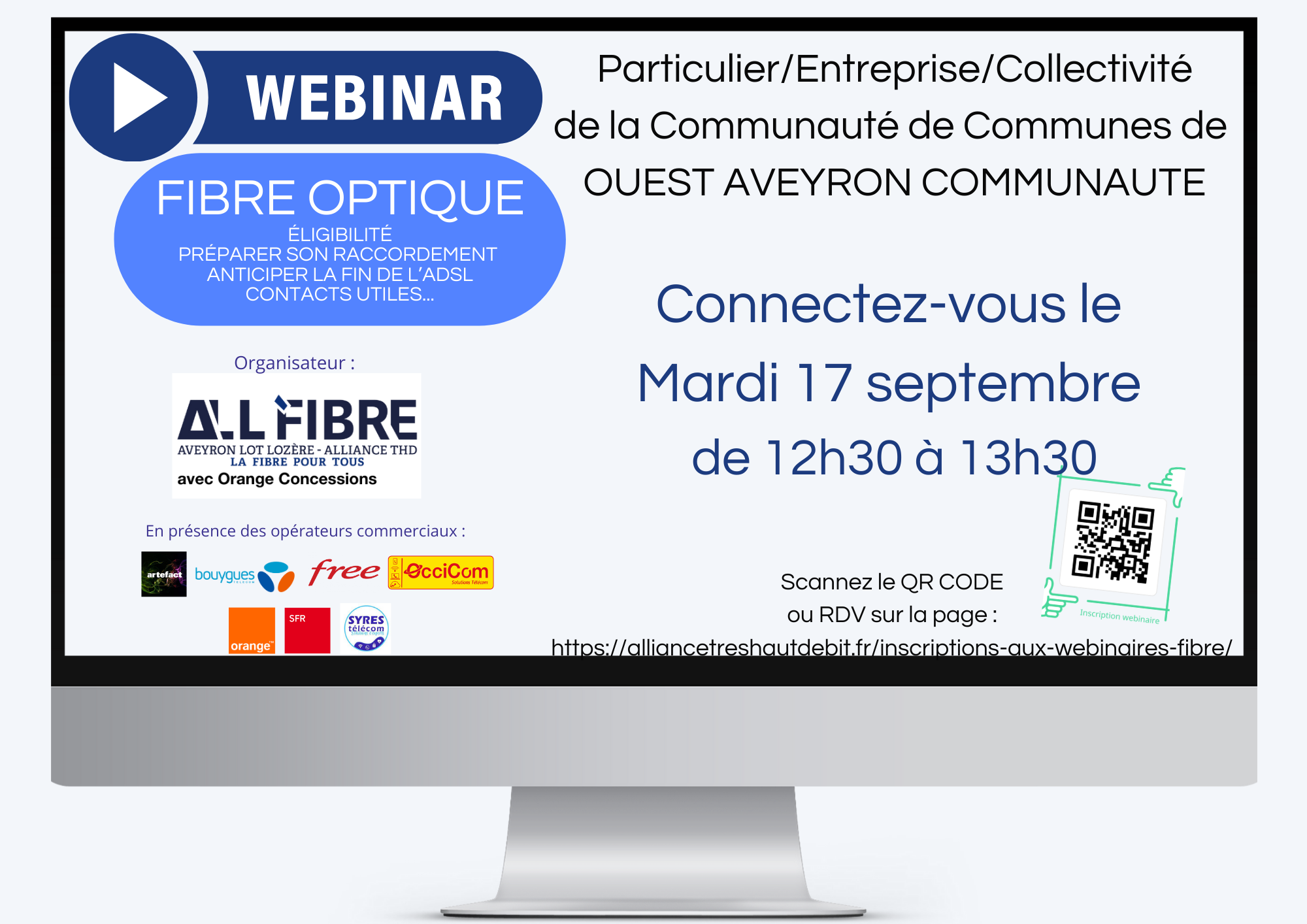 Lire la suite à propos de l’article WEBINAIRE FIBRE ALL-fibre pour les habitants de la CC OUEST AVEYRON