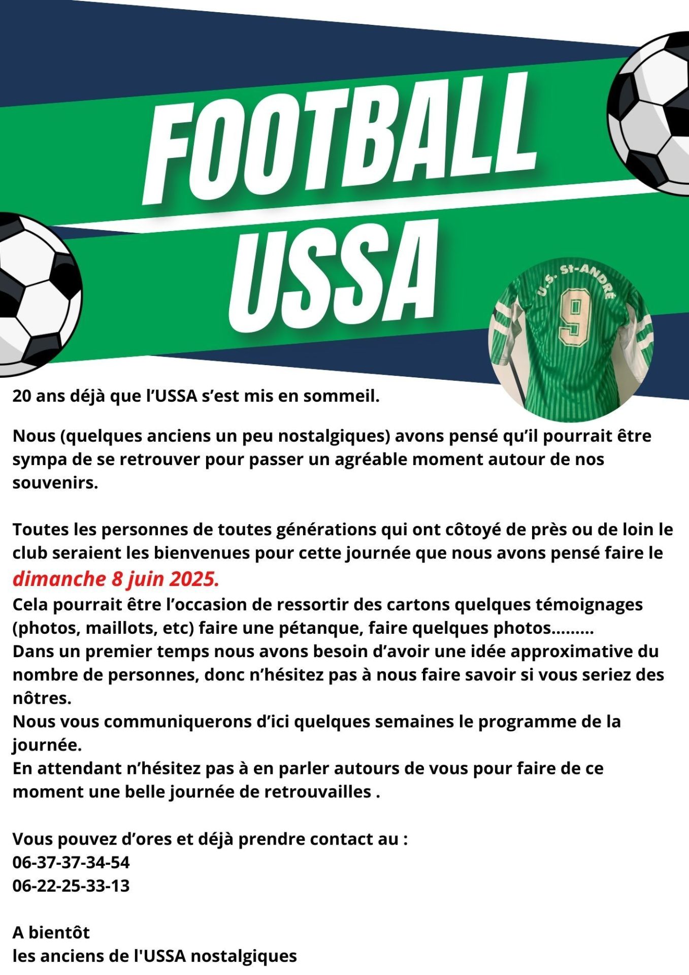 Lire la suite à propos de l’article Football USSA: organisation de retrouvaille!!!